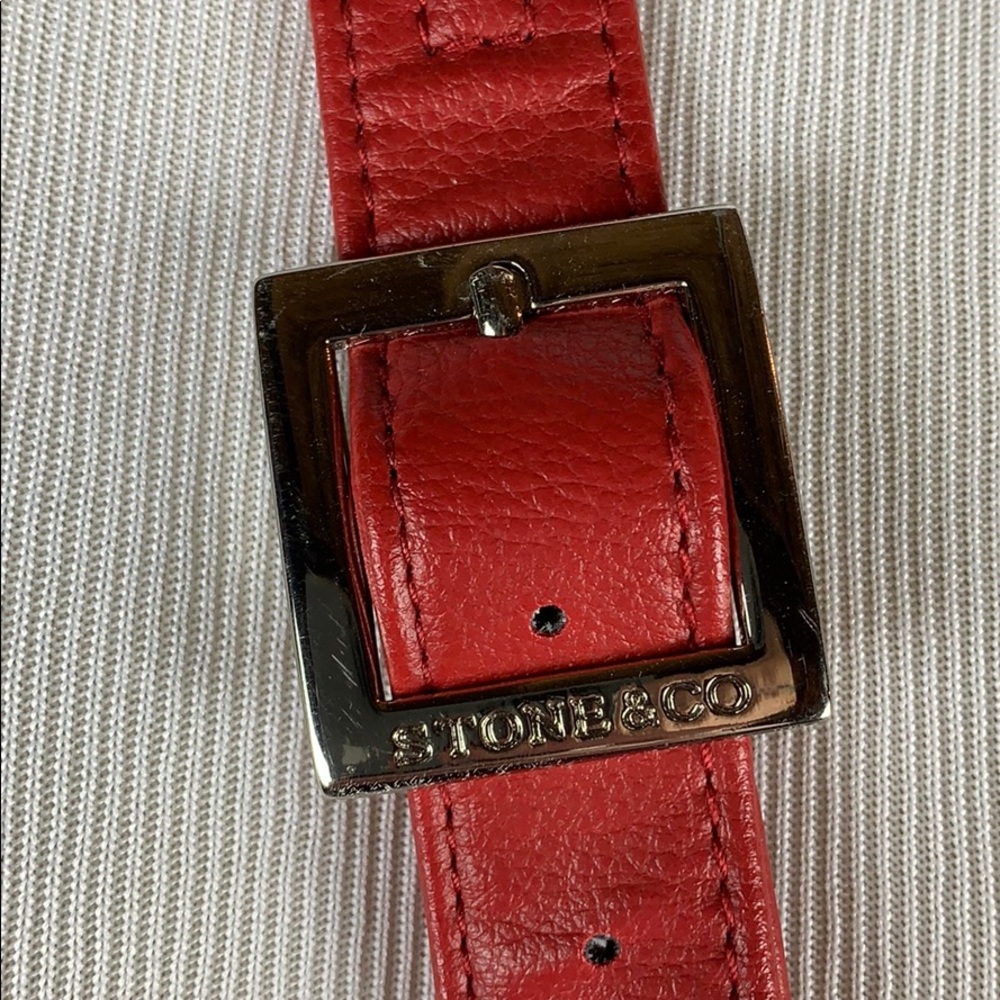 Stone & Co Red Leather Crossbody Bag - Picture 5 of 10